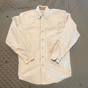 Vintage Cream Quilted 10X Brand Button-Down Hunting Shirt